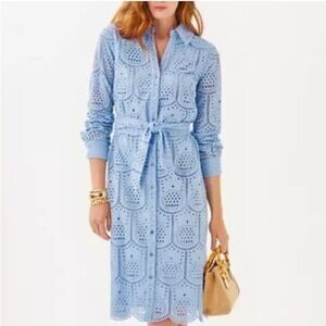 NWT Lilly Pulitzer Blue Eyelet Shirt Dress